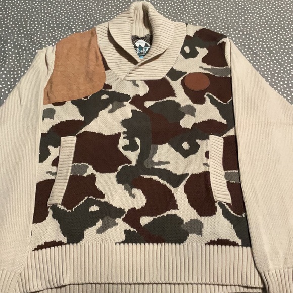 Born Fly L Tan Shawl Collar Sweater - Picture 2 of 4